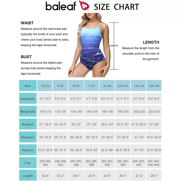 BALEAF Womens Athletic Training Adjustable Strap One Piece SwimsuitStyle 02blue Deep Sea