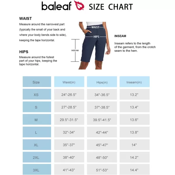 BALEAF Womens Bermuda Knee Length Long Shorts for Summer Hiking Golf Camping Stretch Lightweight Nylon Quick DryBlue