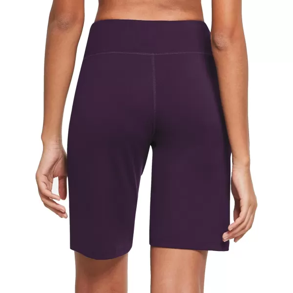 BALEAF Womens Bermuda Long Shorts Athletic High Waisted Shorts 10 Casual Summer Running Quick Dry Knee LengthPurple