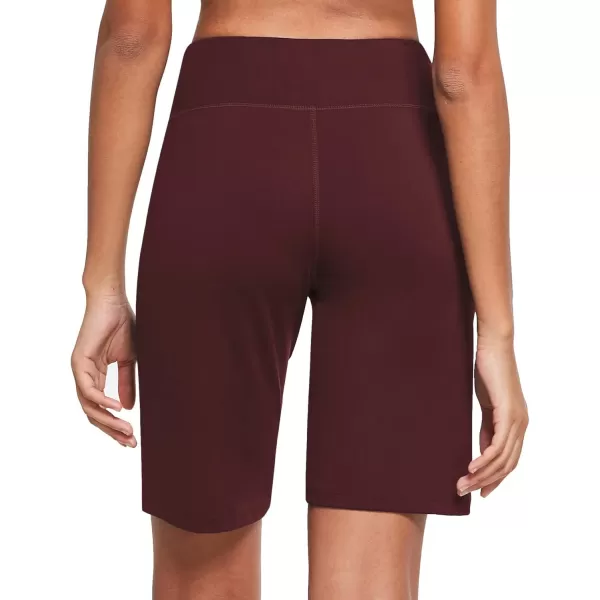 BALEAF Womens Bermuda Long Shorts Athletic High Waisted Shorts 10 Casual Summer Running Quick Dry Knee LengthWine Red