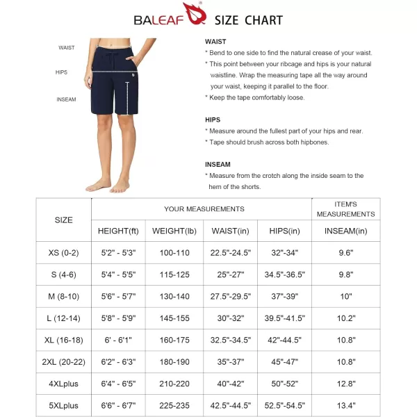 BALEAF Womens Bermuda Shorts Long Cotton Casual Summer Knee Length Pull On Lounge Walking Exercise Shorts with Pockets10 Inseam Copen Blue