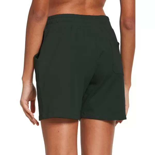 BALEAF Womens Bermuda Shorts Long Cotton Casual Summer Knee Length Pull On Lounge Walking Exercise Shorts with PocketsArmy Green 10