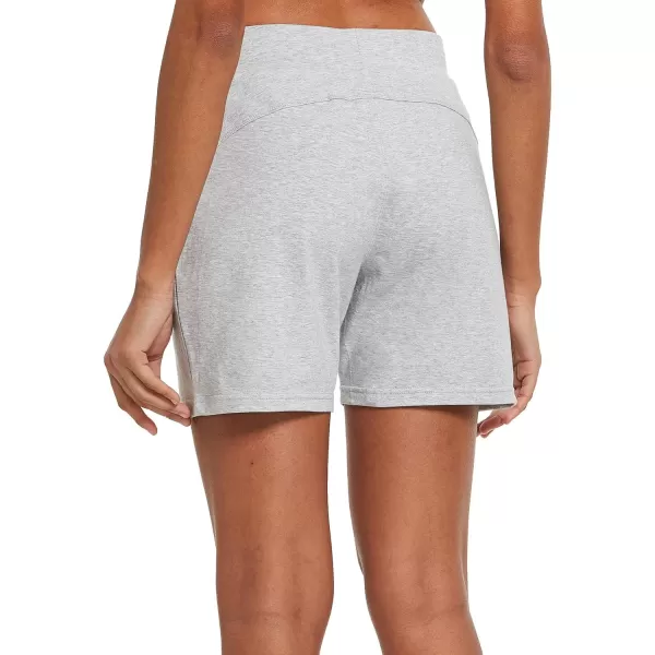 BALEAF Womens Bermuda Shorts Long Cotton Casual Summer Knee Length Pull On Lounge Walking Exercise Shorts with PocketsLight Gray 20