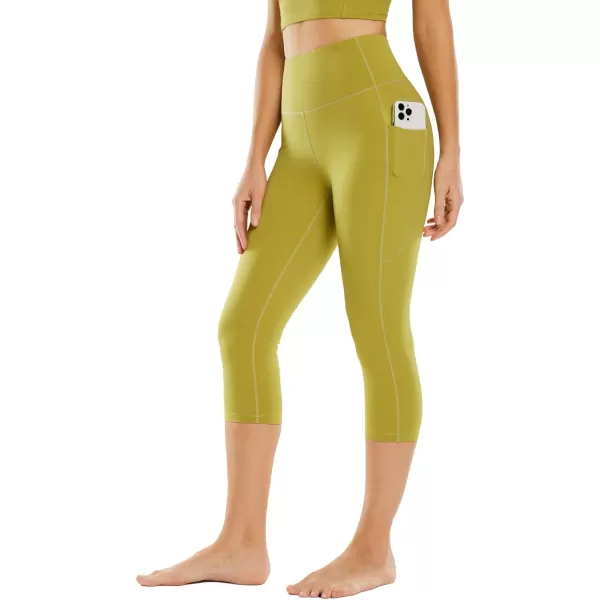 BALEAF Womens Capri Leggings with Pockets High Waisted Workout Yoga Running Gym Pull On Capris Pants for Casual SummerArmy Green