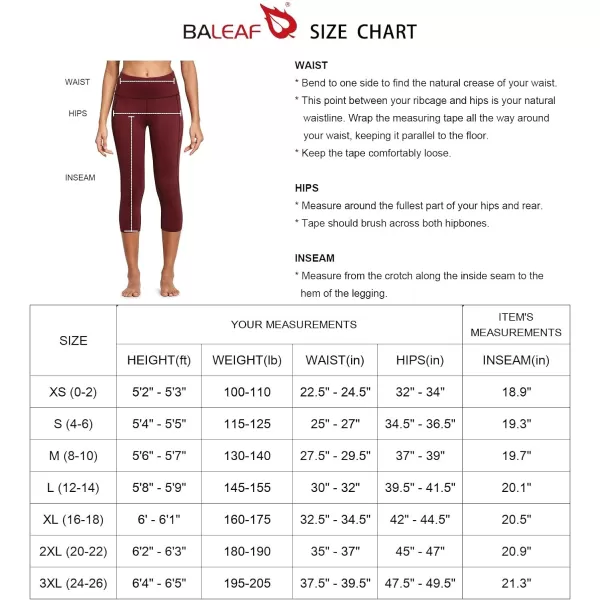 BALEAF Womens Capri Leggings with Pockets High Waisted Workout Yoga Running Gym Pull On Capris Pants for Casual SummerCharcoal