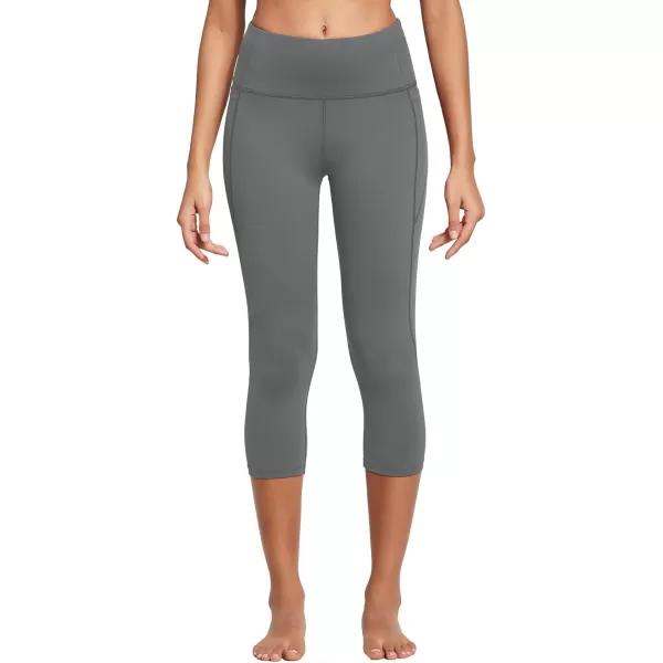 BALEAF Womens Capri Leggings with Pockets High Waisted Workout Yoga Running Gym Pull On Capris Pants for Casual SummerGrey