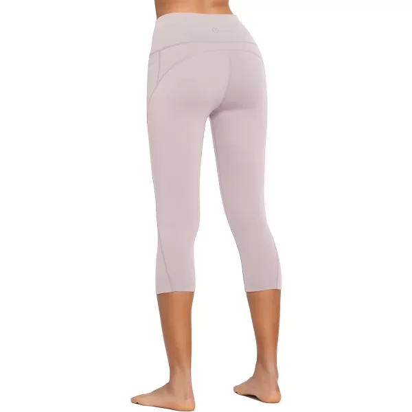 BALEAF Womens Capri Leggings with Pockets High Waisted Workout Yoga Running Gym Pull On Capris Pants for Casual SummerLight Purple