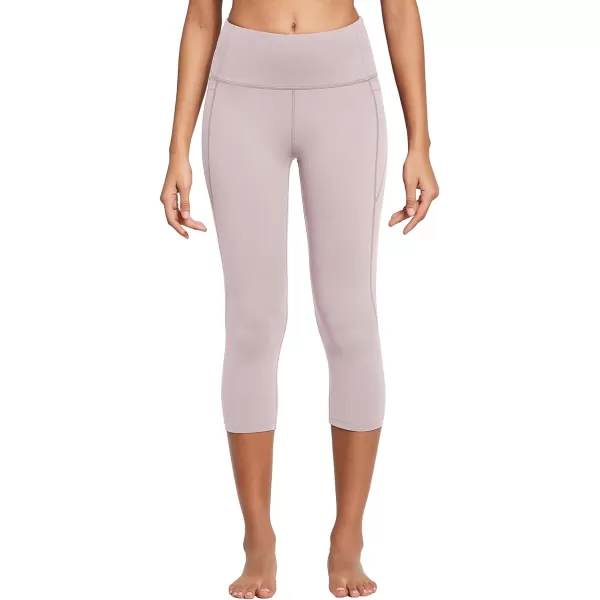 BALEAF Womens Capri Leggings with Pockets High Waisted Workout Yoga Running Gym Pull On Capris Pants for Casual SummerLight Purple