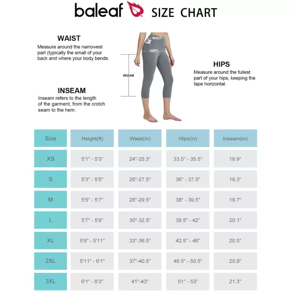 BALEAF Womens Capri Leggings with Pockets High Waisted Workout Yoga Running Gym Pull On Capris Pants for Casual SummerSmoked Pearllycra