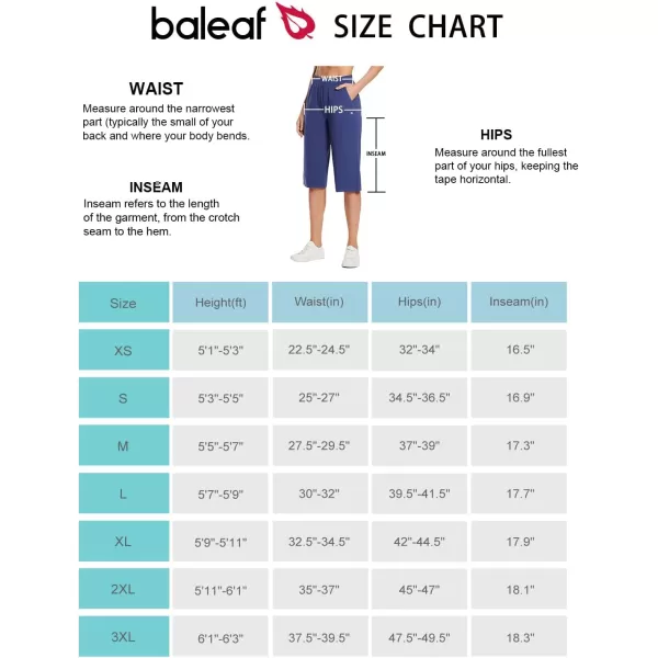 BALEAF Womens Capri Yoga Pants 1517 Cotton Drawstring Workout Sweatpants Lounge Casual Summer Bermuda Pants with Pockets2 PackblackBlue