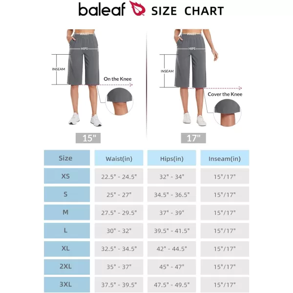 BALEAF Womens Capri Yoga Pants 1517 Cotton Drawstring Workout Sweatpants Lounge Casual Summer Bermuda Pants with PocketsGrey