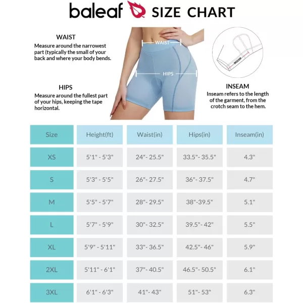 BALEAF Womens Cycling Underwear 4D Padded Bike Shorts Padding Mesh Antislip Leg GripsBlue