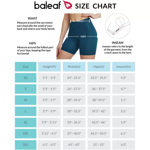 BALEAF Womens Cycling Underwear 4D Padded Bike Shorts Padding Mesh Antislip Leg GripsDark Blue