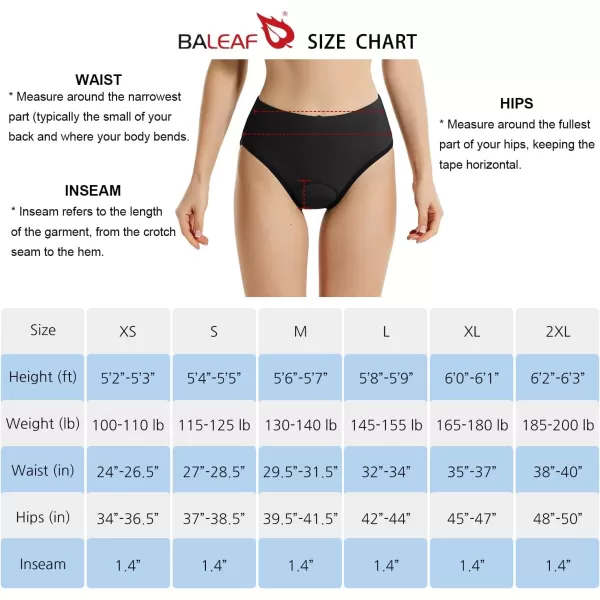 BALEAF Womens Cycling Underwear Padded Bike Shorts Padding Spin Biker Briefs Biking GearAll Black