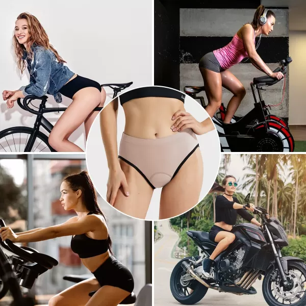 BALEAF Womens Cycling Underwear Padded Bike Shorts Padding Spin Biker Briefs Biking GearPink