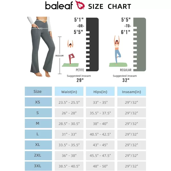 BALEAF Womens Flare Leggings Trendy Crossover Yoga Pants High Waist Casual Workout Bell Bottom Leggings with PocketsDark Grey