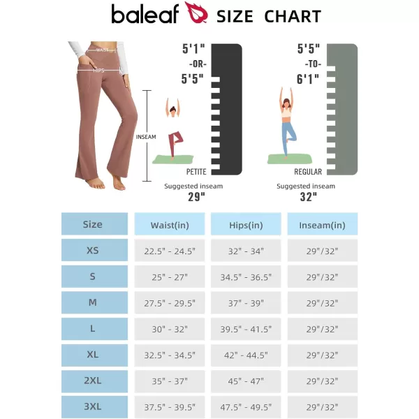 BALEAF Womens Flare Leggings Trendy Crossover Yoga Pants High Waist Casual Workout Bell Bottom Leggings with PocketsPink