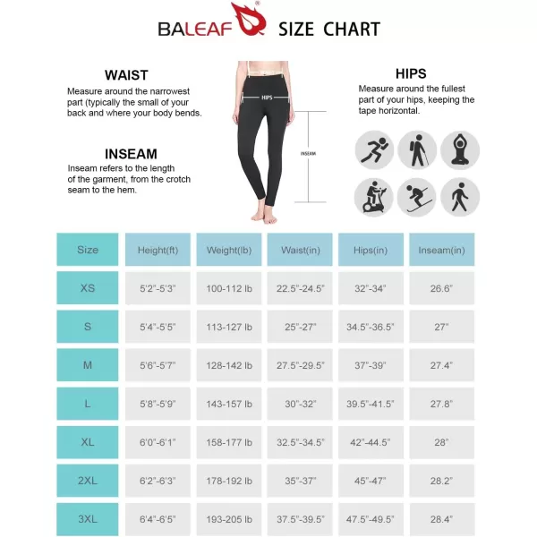 BALEAF Womens Fleece Lined Leggings Thermal Warm Winter Tights High Waisted Yoga Pants Cold Weather with PocketsBlack