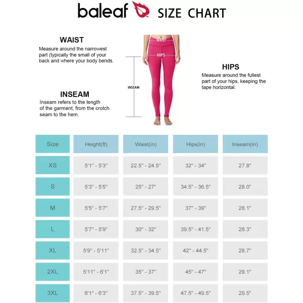 BALEAF Womens Fleece Lined Leggings Thermal Warm Winter Tights High Waisted Yoga Pants Cold Weather with PocketsRose Red