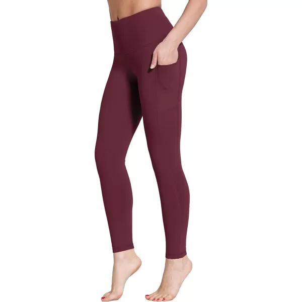 BALEAF Womens Fleece Lined Leggings Thermal Warm Winter Tights High Waisted Yoga Pants Cold Weather with PocketsRose Red