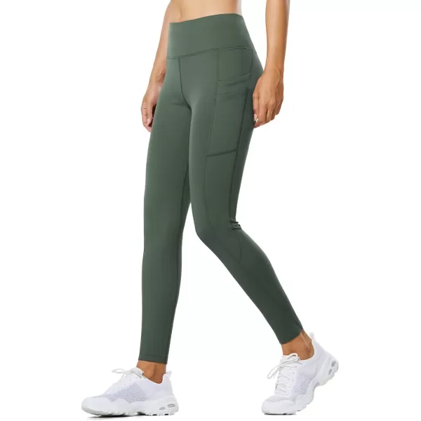 BALEAF Womens Fleece Lined Leggings Water Resistant Thermal Winter Warm Tights High Waisted with Pockets Running GearAarmy Green