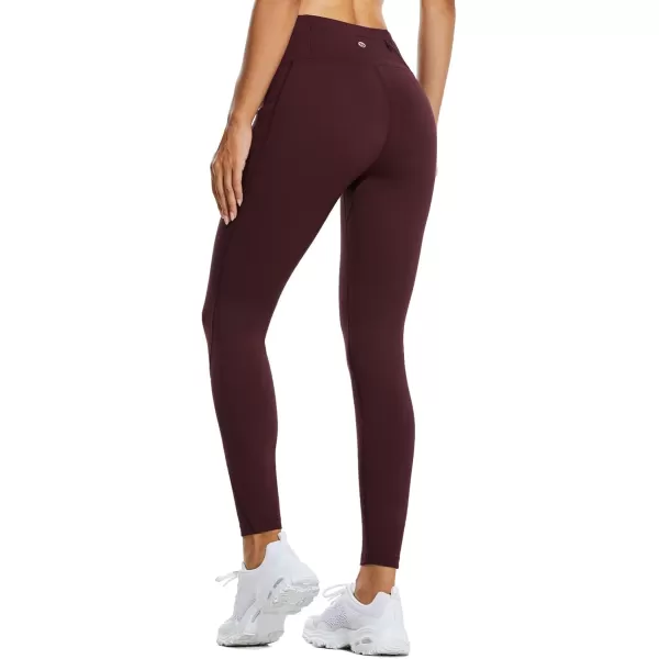 BALEAF Womens Fleece Lined Leggings Water Resistant Thermal Winter Warm Tights High Waisted with Pockets Running GearAred Wine