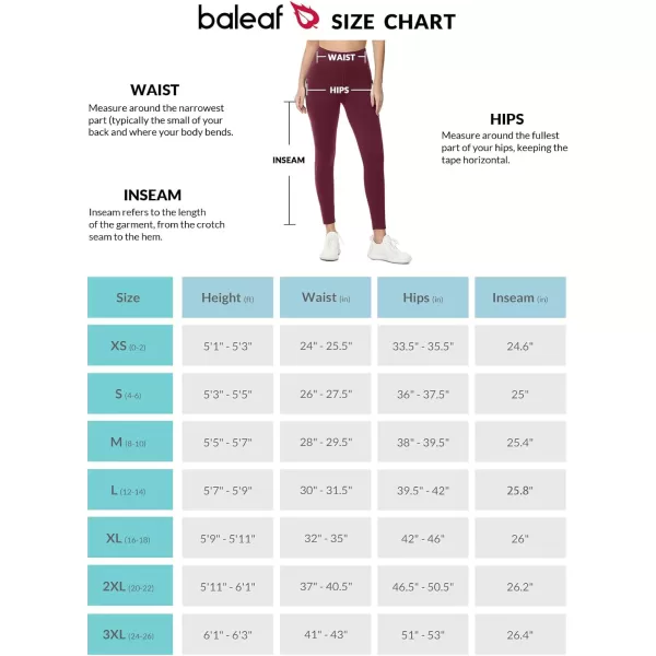 BALEAF Womens Fleece Lined Leggings Water Resistant Thermal Winter Warm Tights High Waisted with Pockets Running GearPetitered Wine