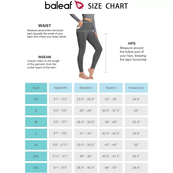 BALEAF Womens Fleece Lined Leggings with Pockets for Workout Thermal Winter Warm High Waisted Petite Thick Yoga PantsDark Grey25