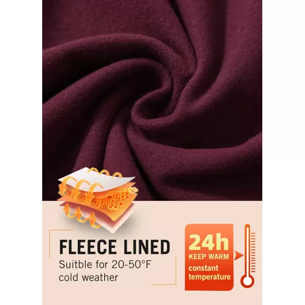 BALEAF Womens Fleece Lined Leggings with Pockets for Workout Thermal Winter Warm High Waisted Petite Thick Yoga PantsWine Red25