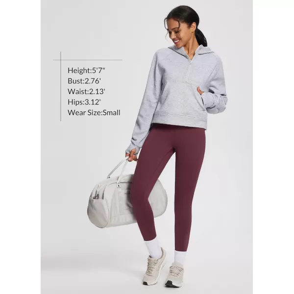 BALEAF Womens Fleece Lined Leggings with Pockets for Workout Thermal Winter Warm High Waisted Petite Thick Yoga PantsWine Red25