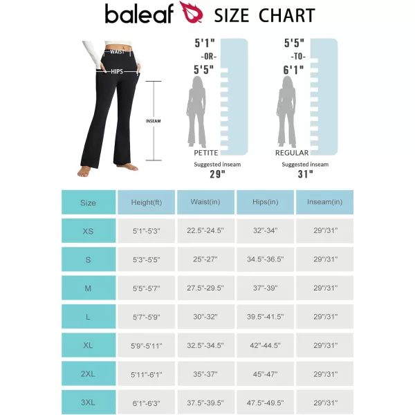 BALEAF Womens Fleece Lined Pants Water Resistant Winter Thermal Warm Flare Leggings Bell Bottom Yoga Pants with PocketsBlack