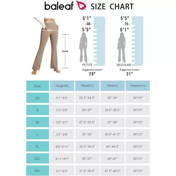 BALEAF Womens Fleece Lined Pants Water Resistant Winter Thermal Warm Flare Leggings Bell Bottom Yoga Pants with PocketsCocoa Creme