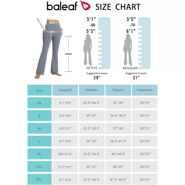 BALEAF Womens Fleece Lined Pants Water Resistant Winter Thermal Warm Flare Leggings Bell Bottom Yoga Pants with PocketsGrey