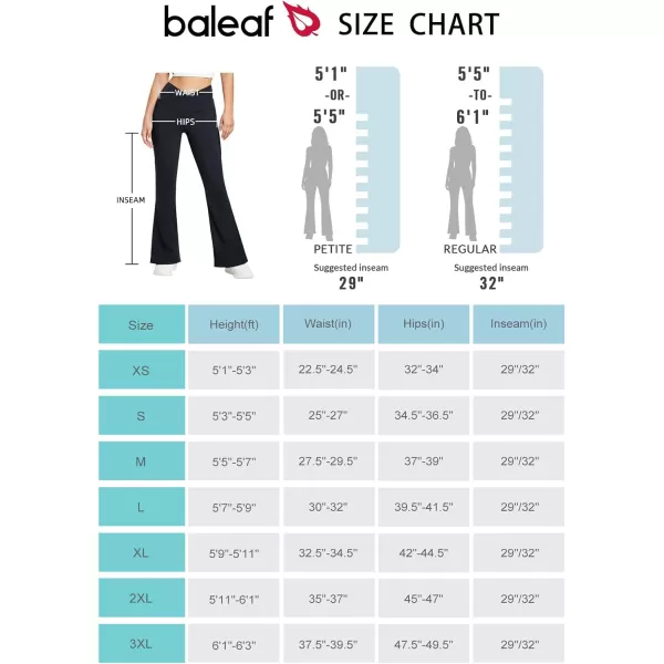 BALEAF Womens Fleece Lined Pants Winter Thermal Warm Flare Leggings Crossover Yoga Pants Bell Bottom with Pockets32black