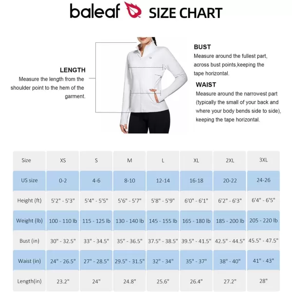 BALEAF Womens Fleece Running Jacket Water Resistant Full Zip Winter Cold Weather Gear Thermal Cycling Workout JacketsWhite