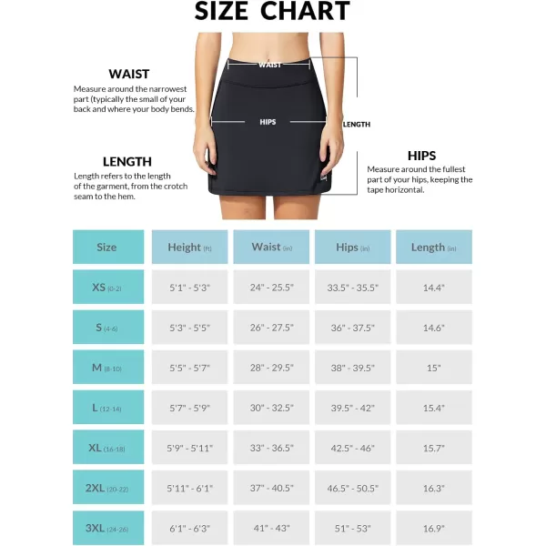 BALEAF Womens Golf Skorts Tennis Skirts with Pockets Athletic Running Workout Sports01black