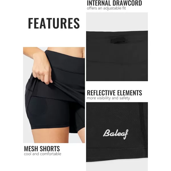 BALEAF Womens Golf Skorts Tennis Skirts with Pockets Athletic Running Workout Sports01black