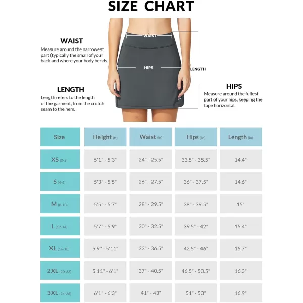 BALEAF Womens Golf Skorts Tennis Skirts with Pockets Athletic Running Workout Sports01gray