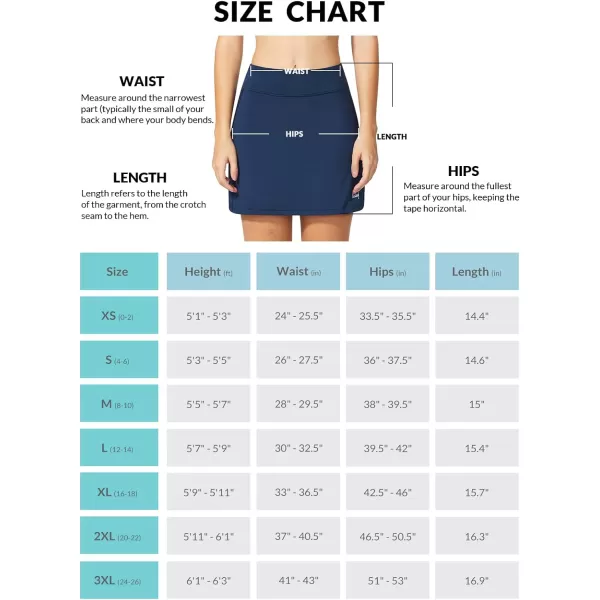 BALEAF Womens Golf Skorts Tennis Skirts with Pockets Athletic Running Workout Sports01navy