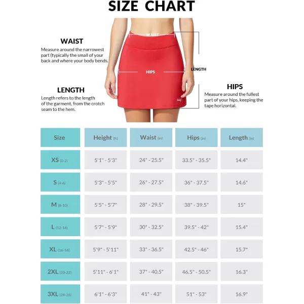 BALEAF Womens Golf Skorts Tennis Skirts with Pockets Athletic Running Workout Sports01red