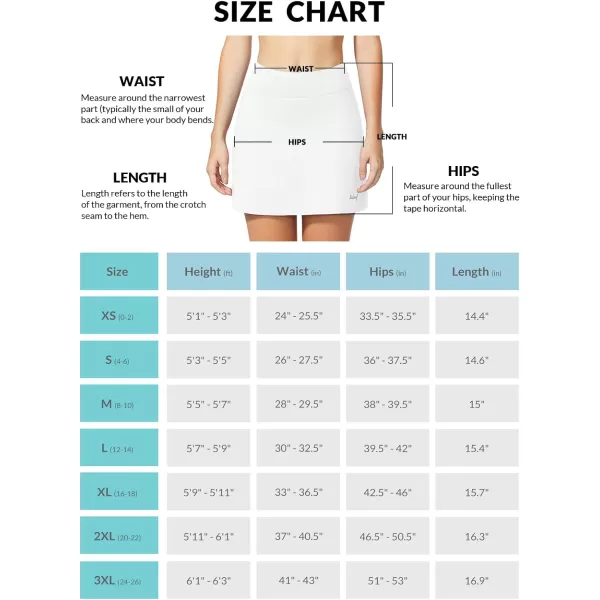 BALEAF Womens Golf Skorts Tennis Skirts with Pockets Athletic Running Workout Sports01white