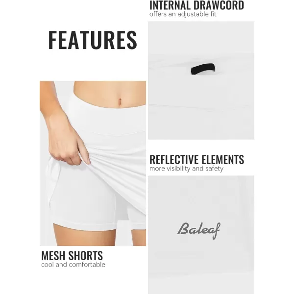 BALEAF Womens Golf Skorts Tennis Skirts with Pockets Athletic Running Workout Sports01white