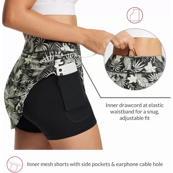 BALEAF Womens Golf Skorts Tennis Skirts with Pockets Athletic Running Workout Sports02printed Gray Leaf