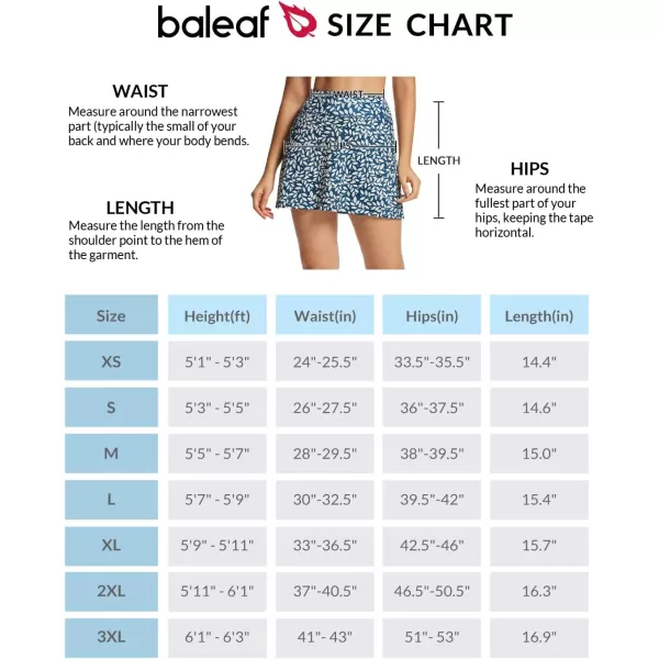 BALEAF Womens Golf Skorts Tennis Skirts with Pockets Athletic Running Workout Sports02printed Navy Leaf