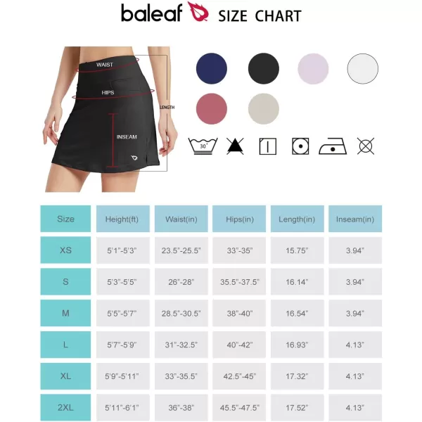 BALEAF Womens Golf Skorts Tennis Skirts with Pockets Athletic Running Workout Sports03black