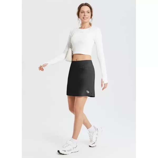 BALEAF Womens Golf Skorts Tennis Skirts with Pockets Athletic Running Workout Sports03black