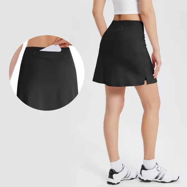 BALEAF Womens Golf Skorts Tennis Skirts with Pockets Athletic Running Workout Sports03black