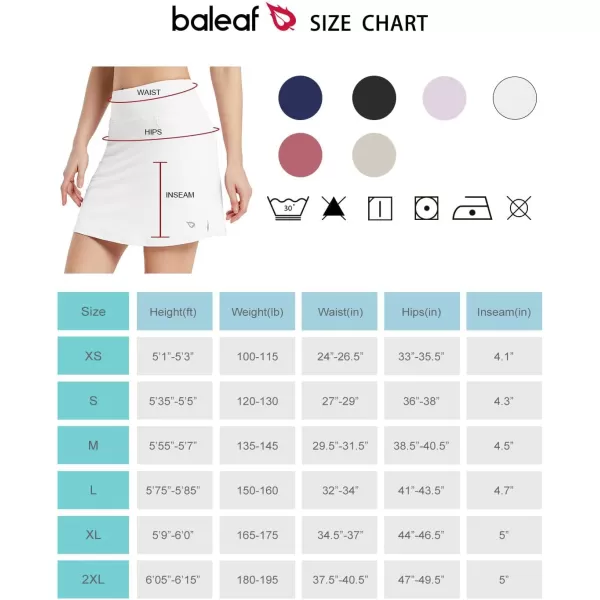 BALEAF Womens Golf Skorts Tennis Skirts with Pockets Athletic Running Workout Sports03light White