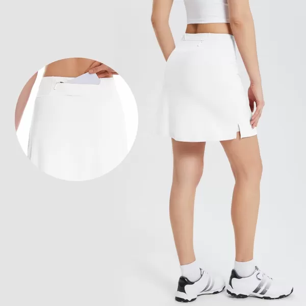 BALEAF Womens Golf Skorts Tennis Skirts with Pockets Athletic Running Workout Sports03light White