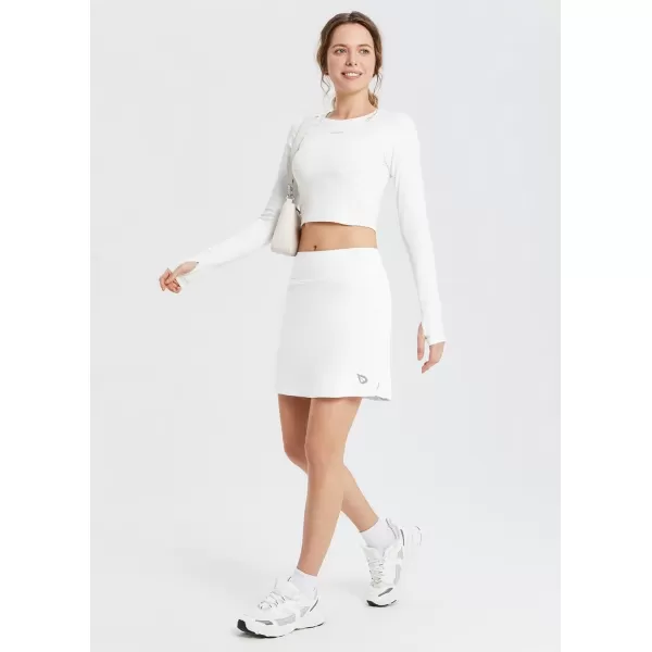 BALEAF Womens Golf Skorts Tennis Skirts with Pockets Athletic Running Workout Sports03light White